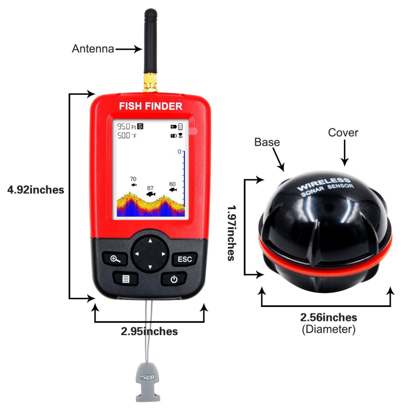 Display Portable fish finder e - Fishing Boat Depth Finder avis et prix