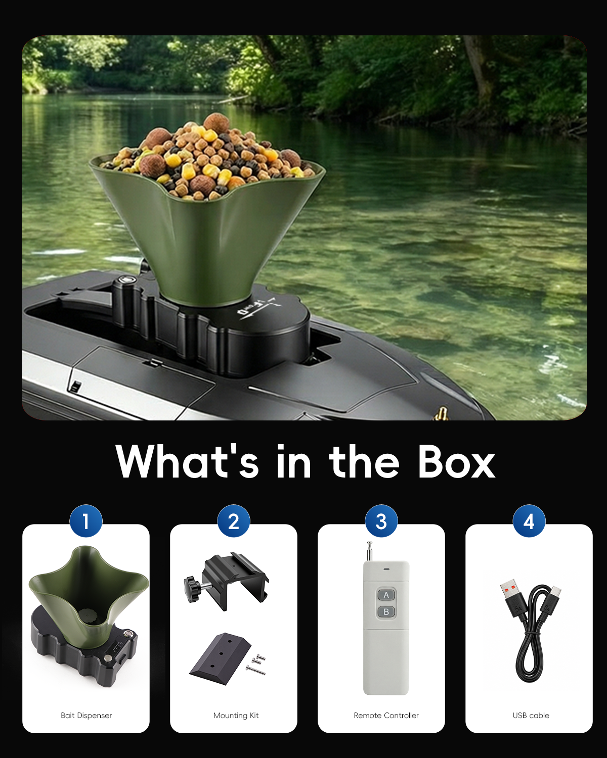 360° Rotating Bait Dispenser & - Fishing Boat Anchor Winch avis et prix