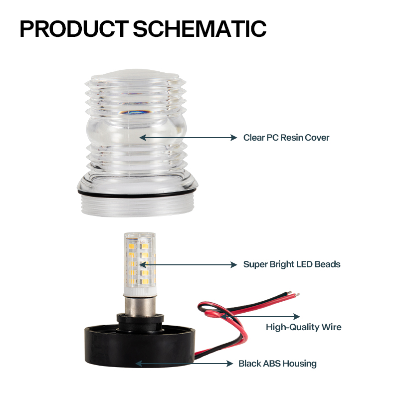 12V Marine LED Anchor Light Wa - Fishing Boat Navigation Light avis et prix