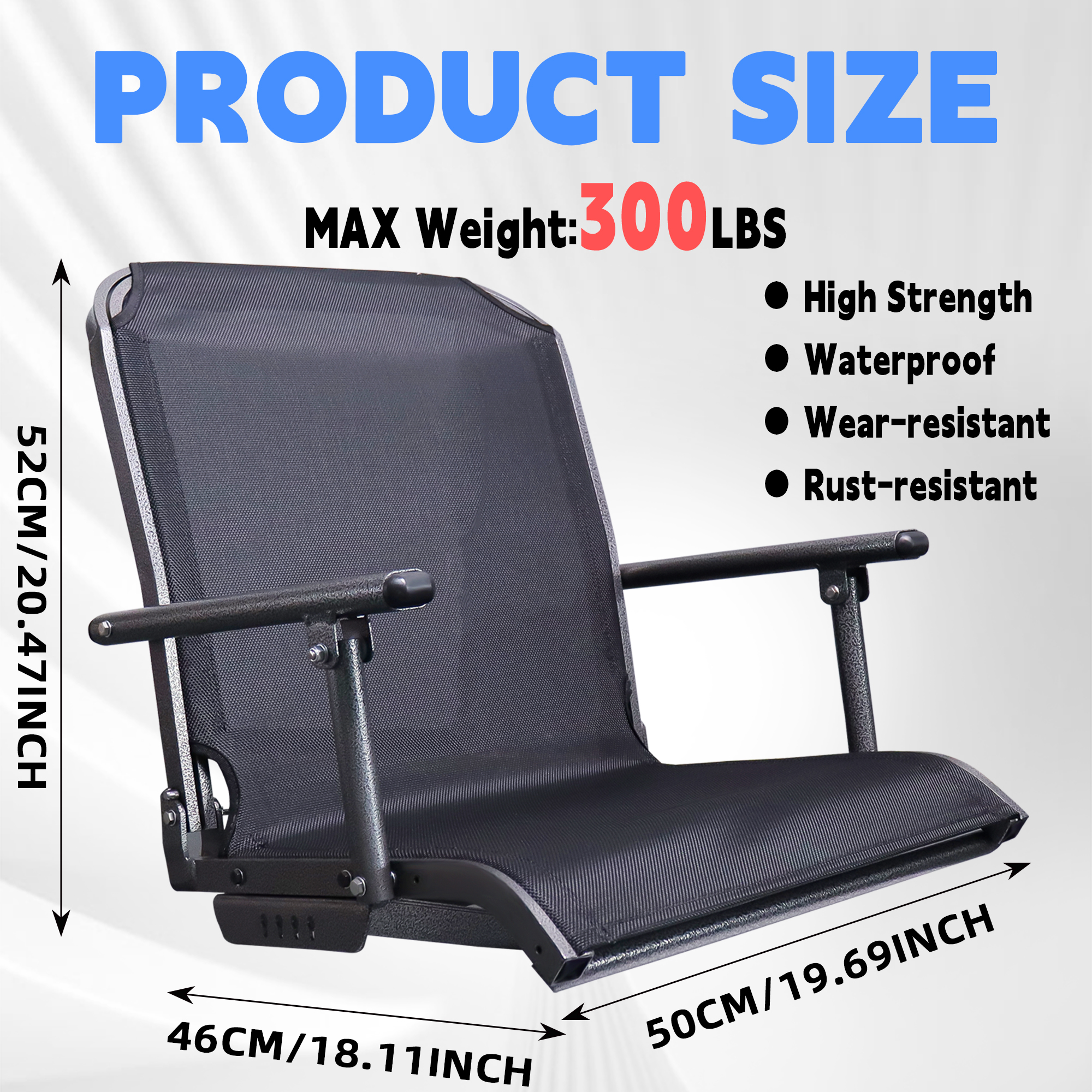 Marine Boat Seat Black and Lig - Fishing Boat Seat avis et prix