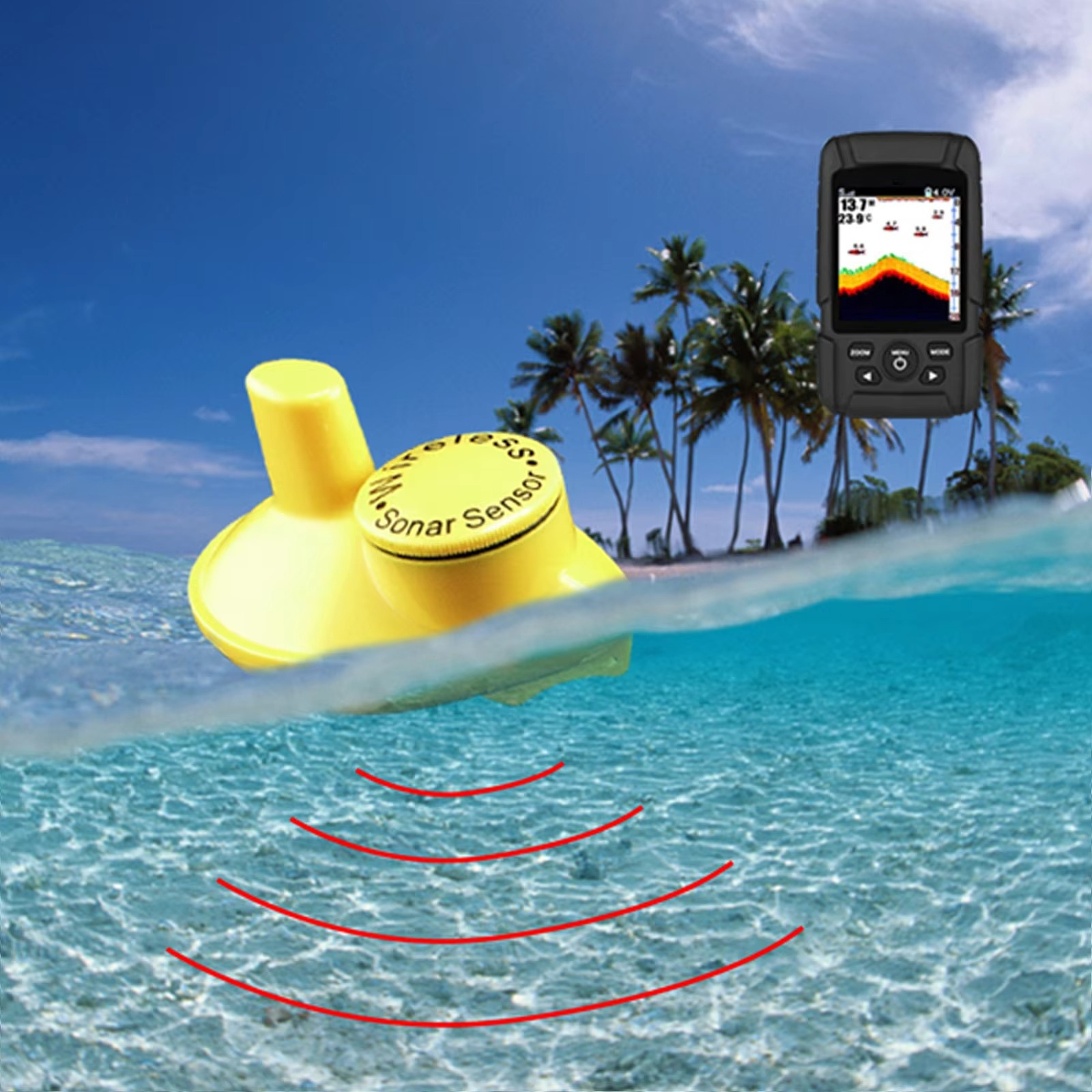 2-in-1 Wireless & Wired Fish F - Fishing Boat Depth Finder avis et prix