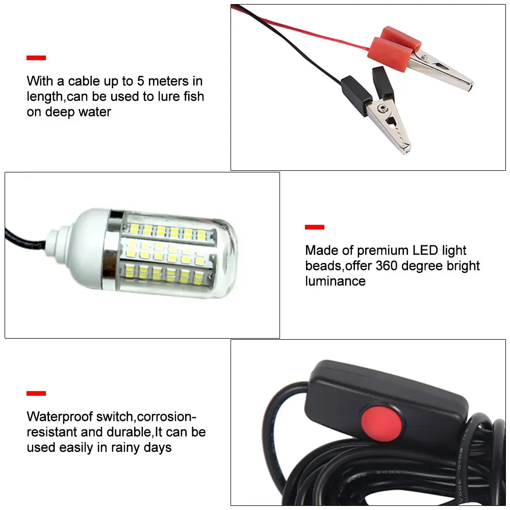 12V Underwater Lamp 15W 108 LE - Fishing Boat Navigation Light avis et prix