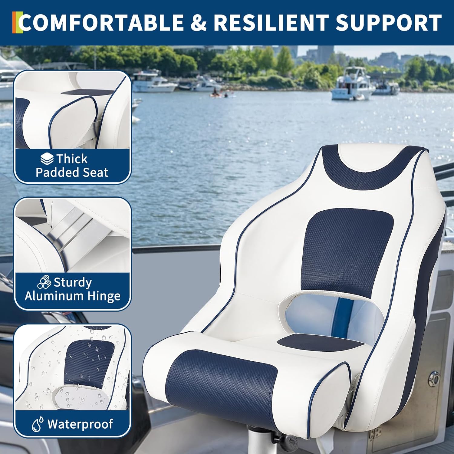 High Back Boat Seat with Flip- - Fishing Boat Seat avis et prix