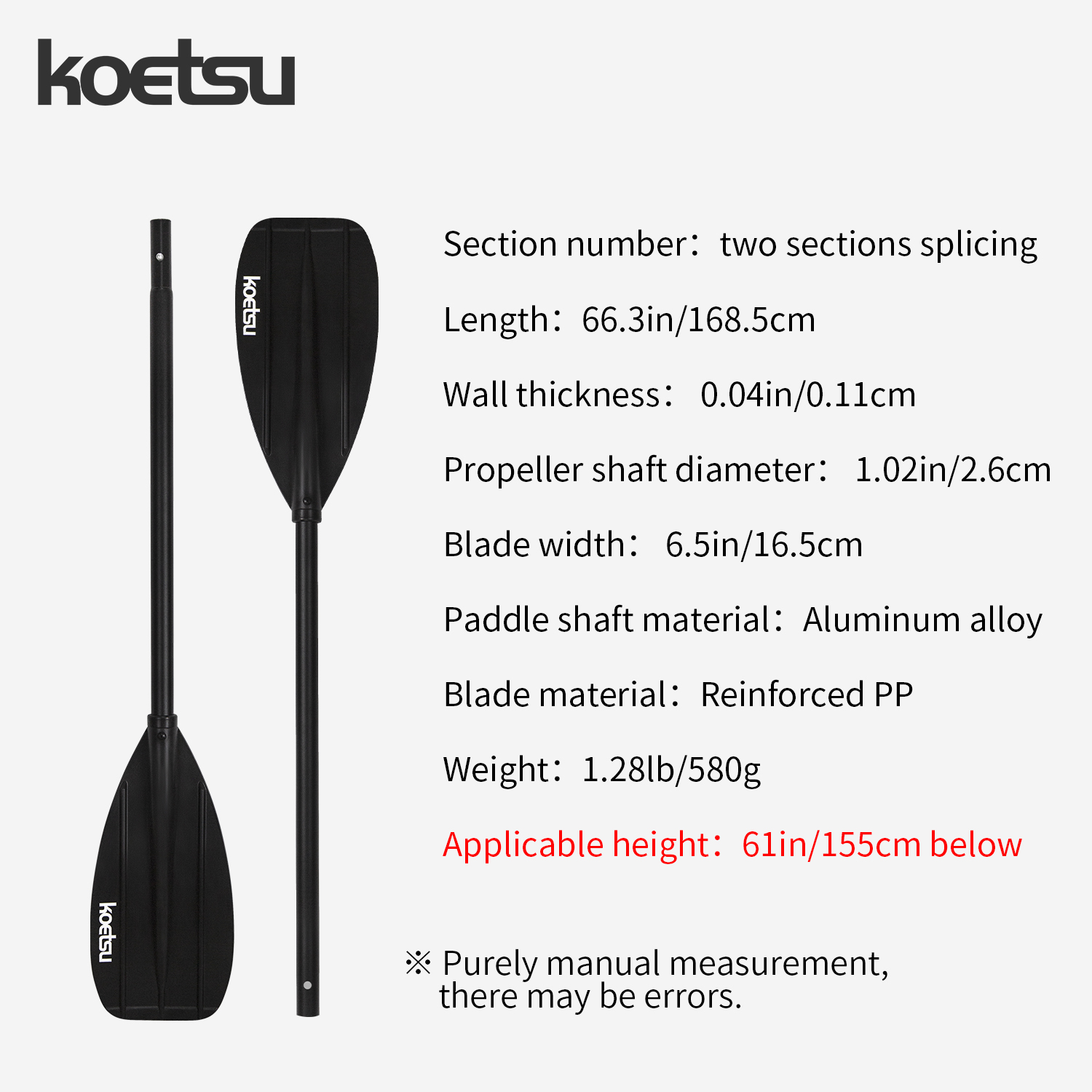 KOETSU Aluminum Alloy Double-H - Fishing Boat Paddle avis et prix