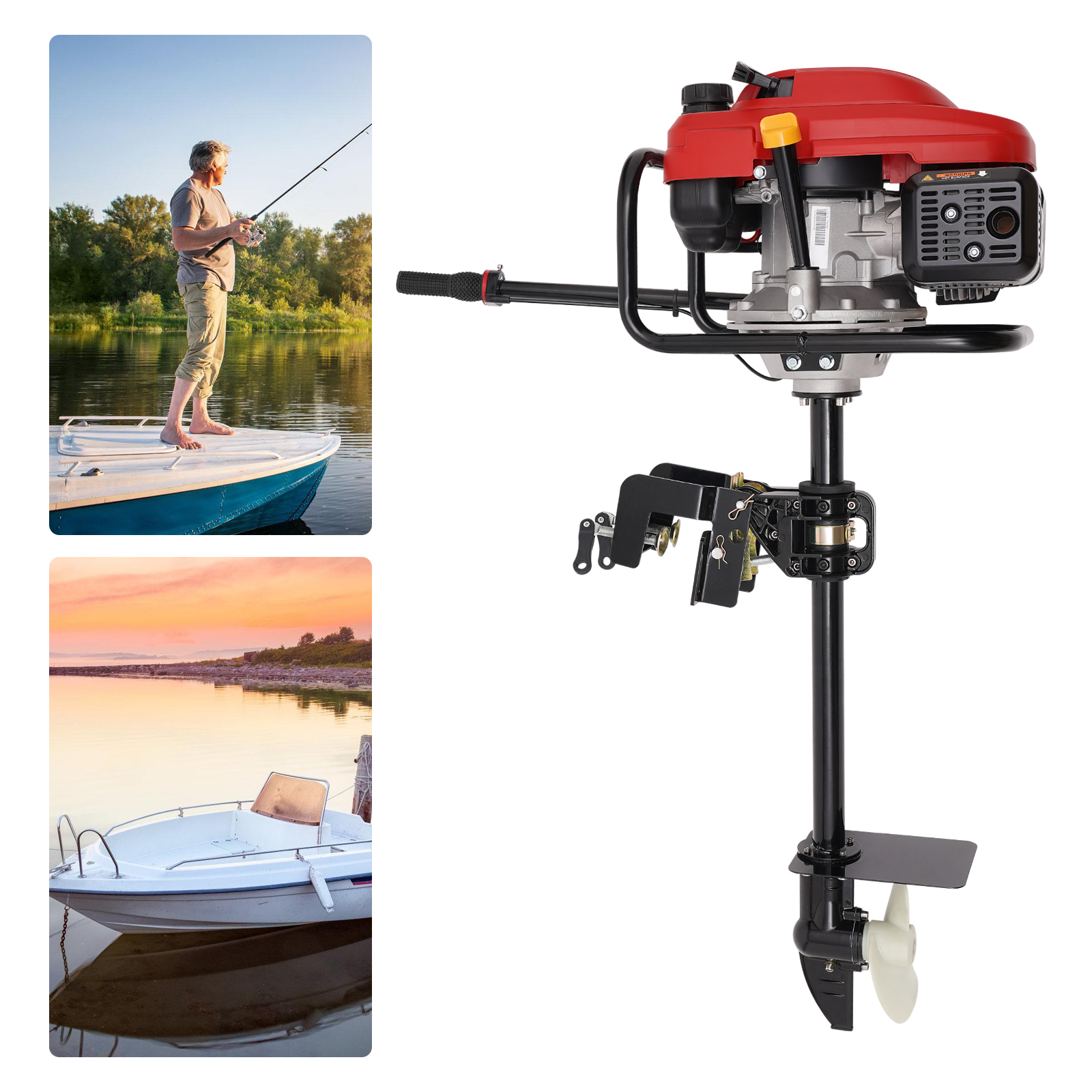 4-Stroke 6HP/7.5HP Gas Powered - Fishing Boat Outboard Motor avis et prix