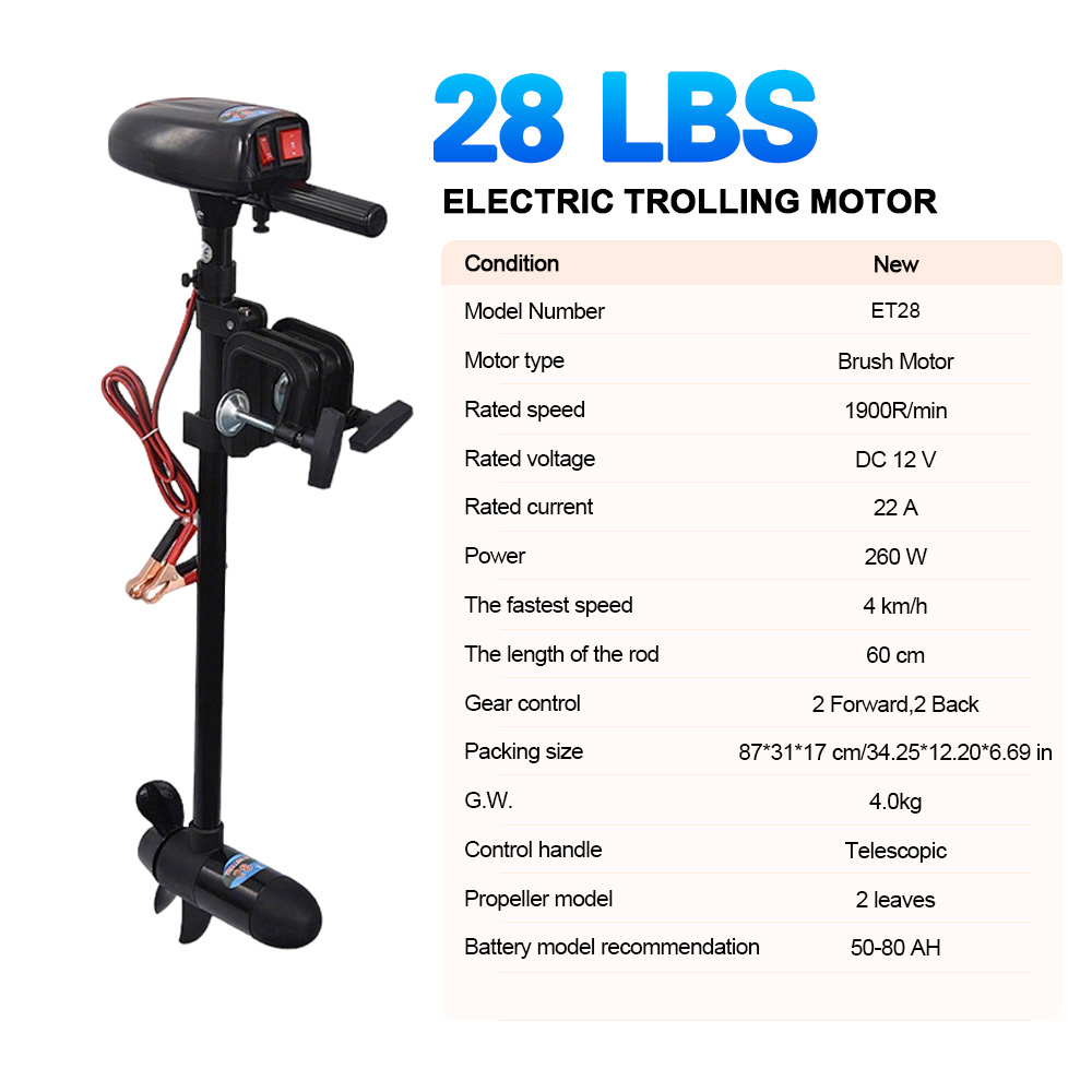 SAVAGE MARINE 12V 28LB Electri - Fishing Boat Trolling Motor avis et prix