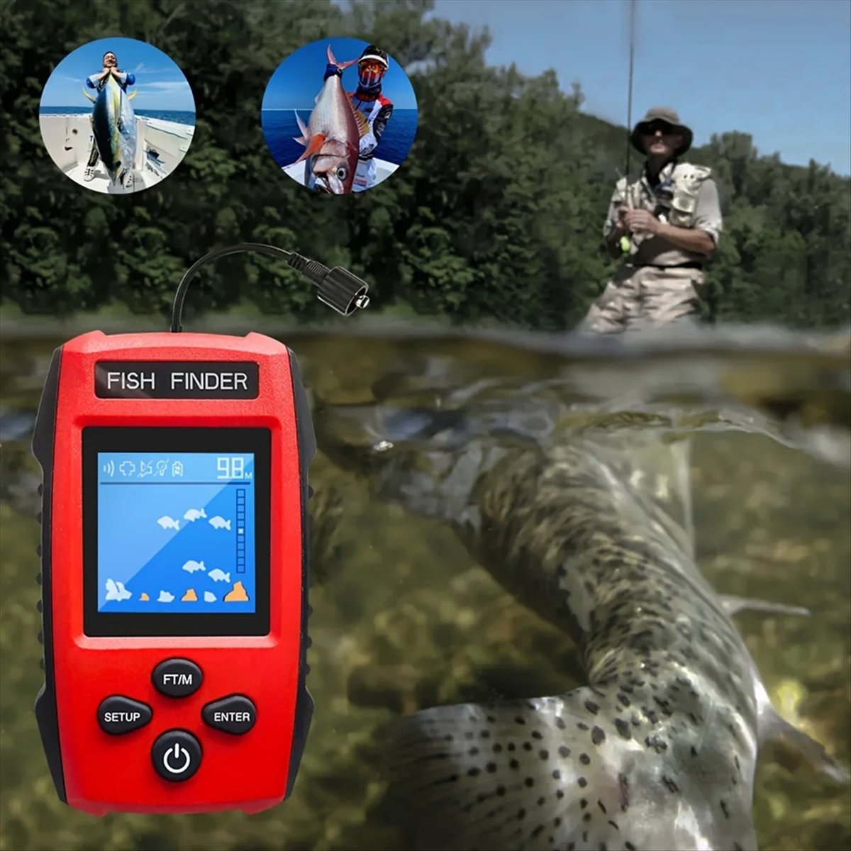 Color LCD Fish Finder Wired So - Fishing Boat Depth Finder avis et prix