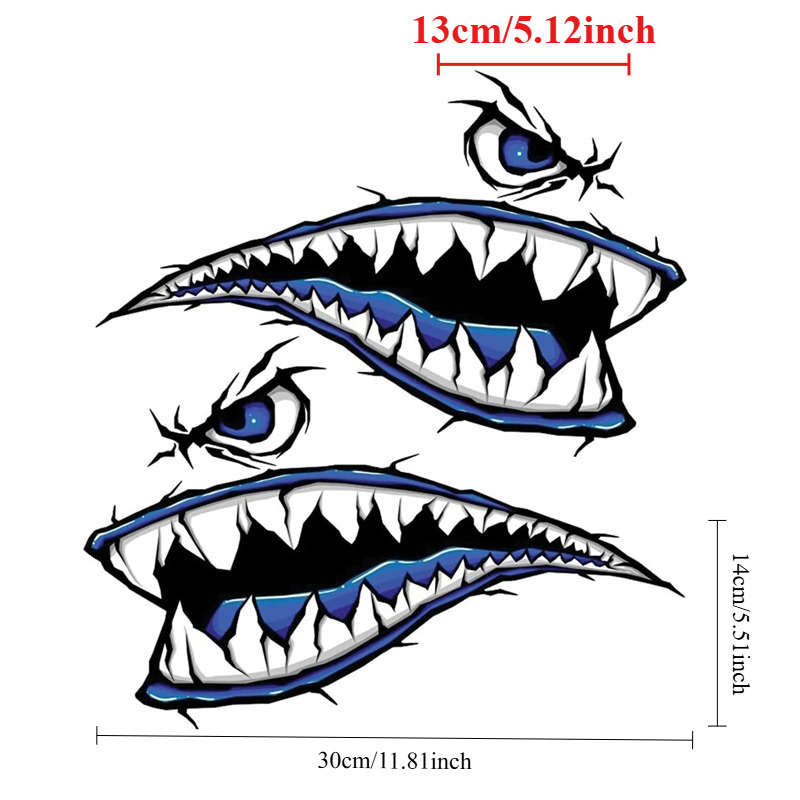 2PCS Shark Teeth Mouth Boat St - Fishing Boat Paddle avis et prix